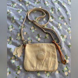 Roots Made in Canada Off-White Tribe Leather Small Crossbody Bag Made In Canada